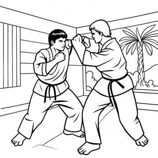Cobra Kai Dojo-Scen Målarbild Målarbilder