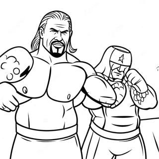 Wwe Brottare I Aktion Malarbild 86032 26851