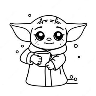 Baby Yoda Som Haller En Kopp Malarbild 8652-1956