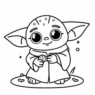 Baby Yoda Med Ett Litet Husdjur Malarbild 8654-419