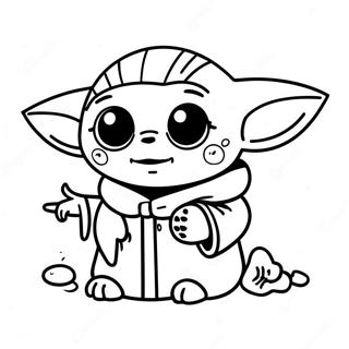 Baby Yoda Med Ett Litet Husdjur Malarbild 8654-420