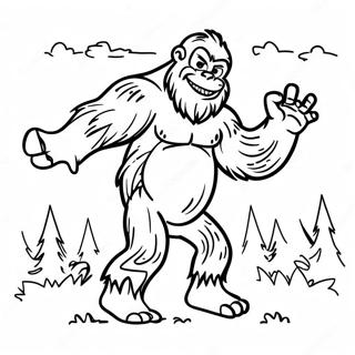 Rolig Bigfoot Dansande Malarbild 86775-27433