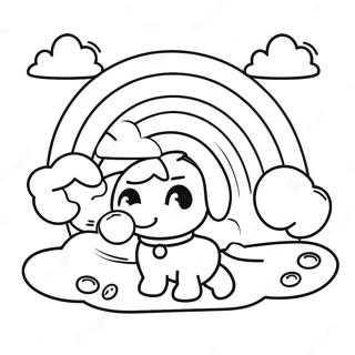 Lekfull Regnbage Med Guldkruka Malarbild 87572-28059