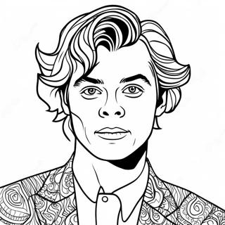 Malarbild Av Harry Styles Med Fargglad Outfit 88339 28826