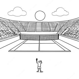 Tennisbana Med Spelare Malarbild 89189-29484