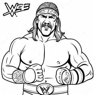 Vintage Wwe Brottare Malarbild 89576-29782