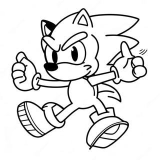Sonic The Hedgehog Springer Snabbt Målarbild Målarbilder