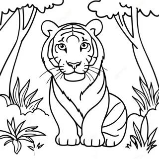 Majestatisk Tiger I En Djungel Malarbild 9113-2564