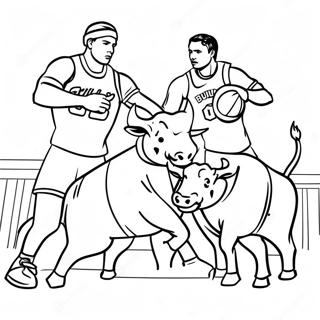 Bulls Spelare I Aktion Malarbild 91280-31177