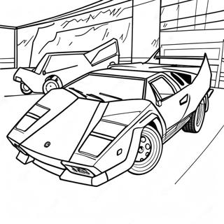 Lamborghini Countach Klassisk Malarbild 9207-1815