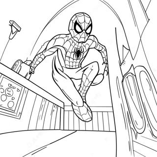 Spiderman I Ett Spokhus Malarbild 93020-32531