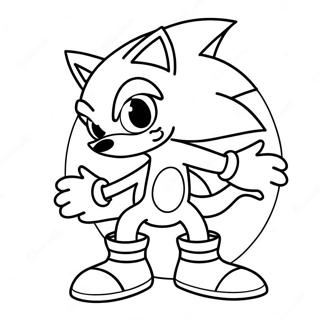 Sonic I En Spooky Kostym Målarbild Målarbilder