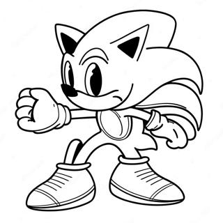 Sonic I En Spooky Kostym Målarbild Målarbilder