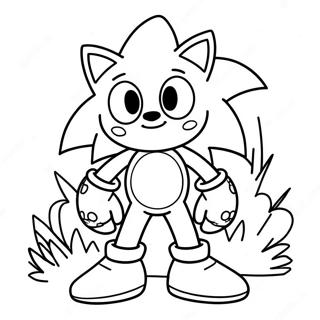 Sonic I En Spooky Kostym Målarbild Målarbilder