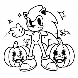 Sonic Med Halloween Pumpor Målarbild Målarbilder