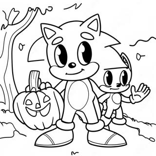 Sonic Och Vänner Halloween Äventyr Målarbild Målarbilder