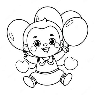 Glad Bebis Med Ballonger Malarbild 94284 33590