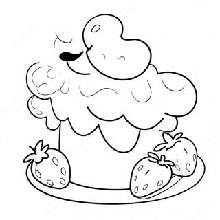 Gammal Original Jordgubbs Shortcake Malarbild 94899-34178