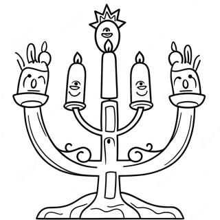 Bedarande Menorah Malarbild 94952-34221