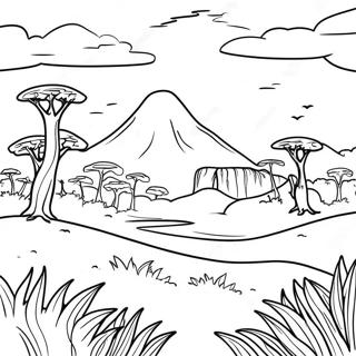 Savann Grasmark Biom Malarbild 95185-34414