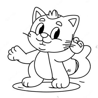 Lekfull Katt Mario I En Tecknad Varld Malarbild 95617-34789