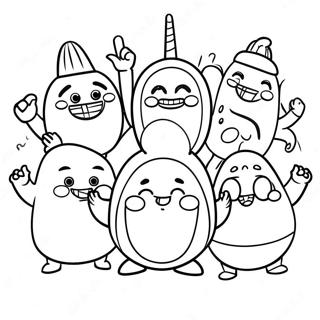 Glada Udda Figurer Malarbild 95797-34929