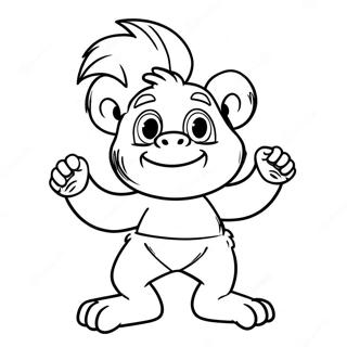 Bam Bam Med Fargglad Bakgrund Malarbild 95948-35044
