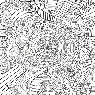 Invecklade Optiska Illusion Geometriska Monster Malarbild 96103-35157
