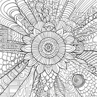 Invecklade Optiska Illusion Geometriska Monster Malarbild 96103-35158