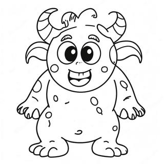 Rolig Omvand Malarbild Av Ett Vanligt Monster Målarbilder
