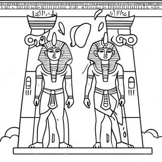 Antik Egyptisk Tempel Malarbild 96700-35630