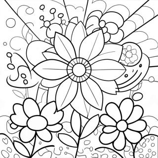 Romero Britto Inspirerade Blommor Malarbild 96777-35858