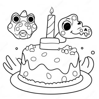 Fargglad Fodelsedagstarta Med Dinosaurier Malarbild 96801-35704