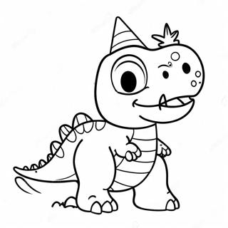 Glad Dinosaurie Med Partyhatt Malarbild 96802-35706