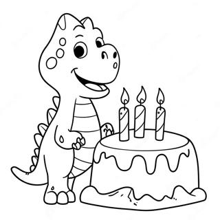 Rolig Dinosaurie Som Blaser Ut Ljus Malarbild 96803-35709