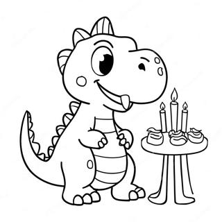 Rolig Dinosaurie Som Blaser Ut Ljus Malarbild 96803-35877