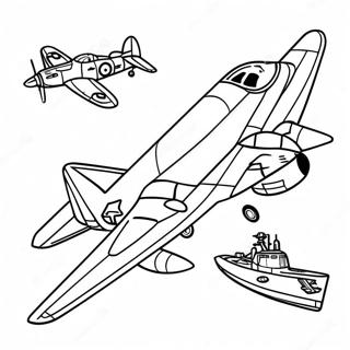 Militarflygplan Malarbild 96879-35933