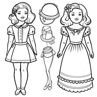 Vintage Pappersdocka Malarbild 96956-35993