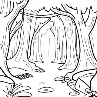 Mork Fantasi Skogsscen Malarbild 97286-36240