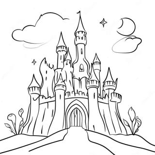 Mysteriskt Morkt Slott Malarbild 97287-36244