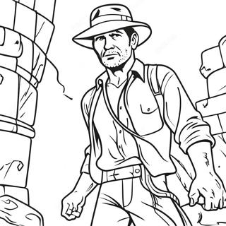 Indiana Jones Utforskar Antika Ruiner Malarbild 97391-36330