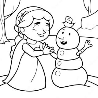 Elsa Bygger En Snogubbe Malarbild 97547 36453