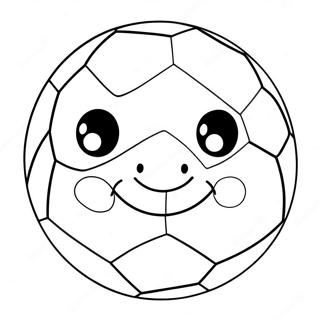 Rolig Fotboll Med Ansikte Malarbild 97598-36496