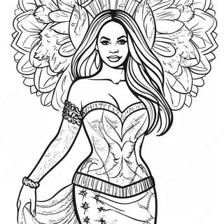 Beyonce Med Glittrande Klanning Malarbild 97674 36637