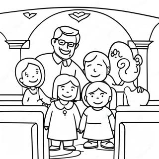 Tacksam Familj I Kyrkan Malarbild 97906-36858