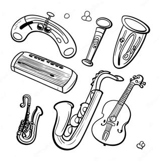 Farglaggningssida Med Musikinstrument For Forskolan 97932-36879