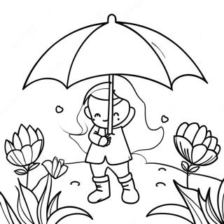 Aprilregn Ger Majblommor Malarbild 98290-37155