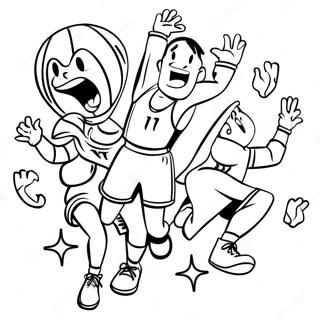 Energetiska March Madness Spelare Malarbild 98525 37349