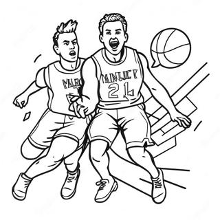 Energetiska March Madness Spelare Malarbild 98525 37350