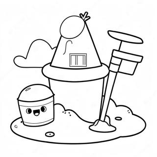 Sot Sandcastle Med En Hink Och Spade Malarbild 99085-37782